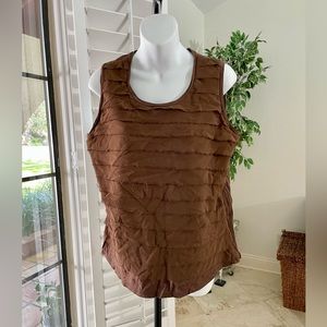 Coldwater Creek Sleeveless Top with Chiffon Raw Edge Multiple Tiers. Size Large